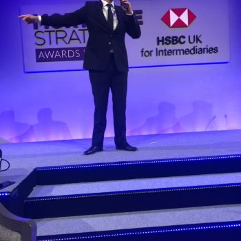 speaker on stage at the mortgage strategy awards ceremony